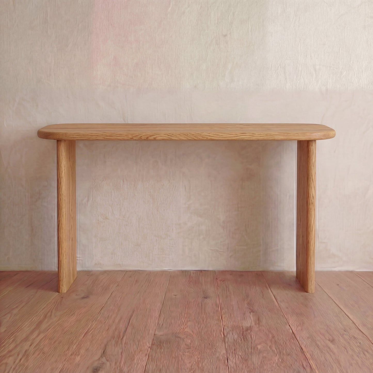 60 inch console table in white oak