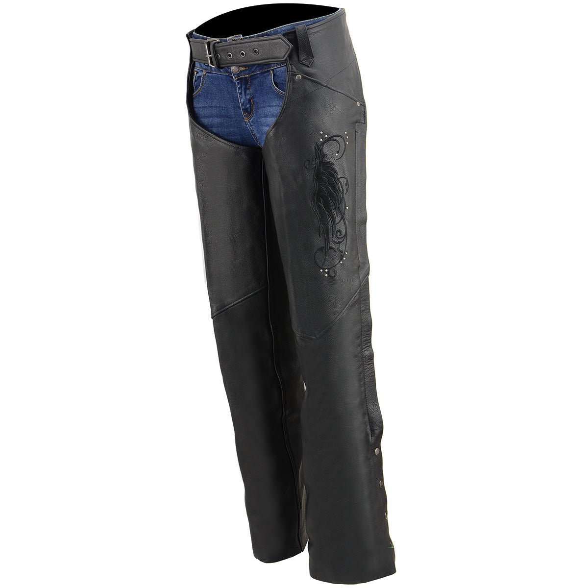 BOL/Open Road Women's Suede Wing Design Leather Chaps