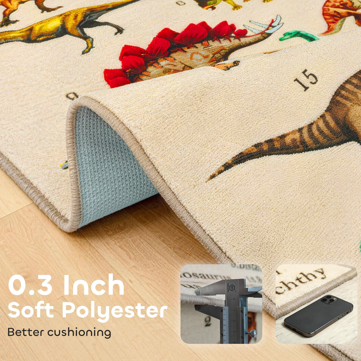 Large Play Mat 79" x 59", Crawling Mat for Toddlers, Living Room and Bedroom with Dinosaur Pattern