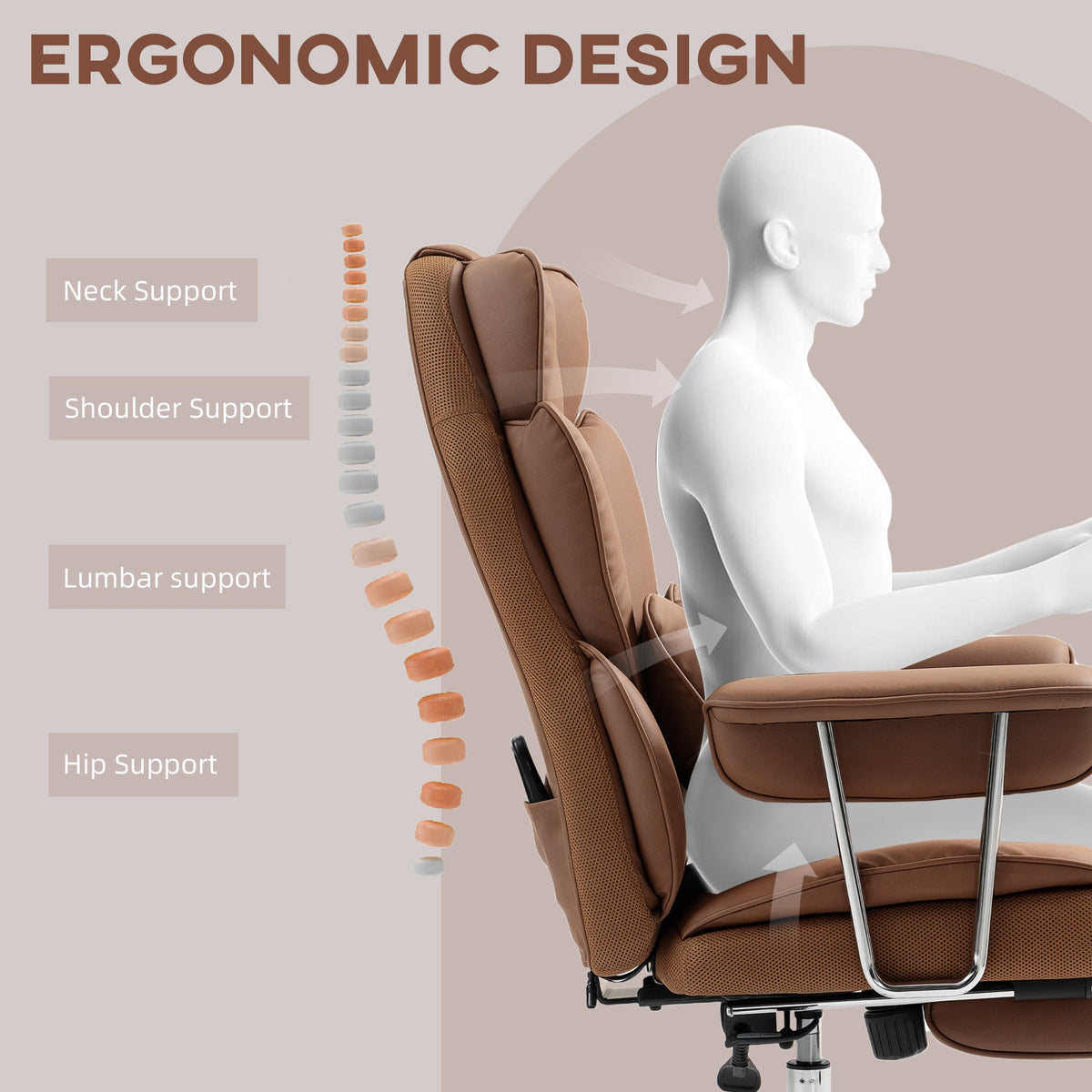 400LBS Massage Office Chair, Executive Office Chair with 6-Point Vibration, Footrest and Lumbar Support, Black