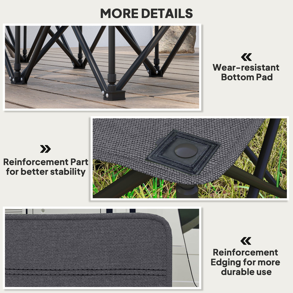 6 Seat Folding Camping Chair with Cup Holder and Carrying Case for Camping, Picnic, Sport Events, Black