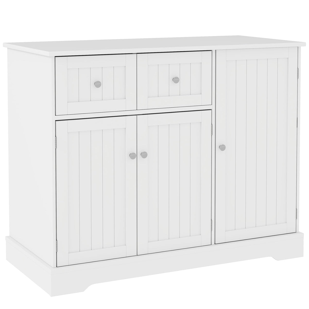 Cat Litter Box Enclosure with Drawer, Storage, Anti-tip Kit, for Living Room, Bedroom, White