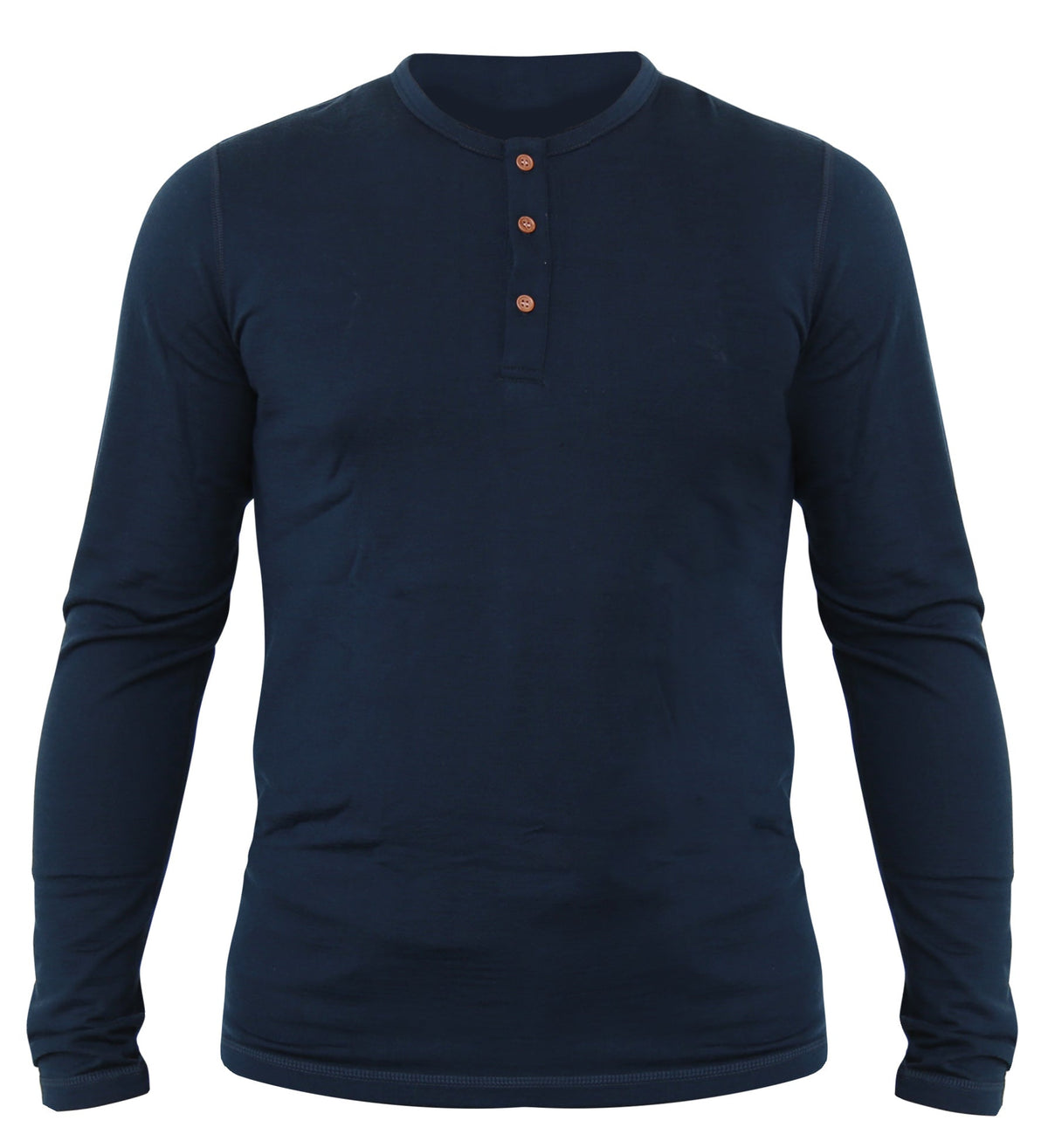 NorthWool Men's Merino Wool Long Sleeve Henley Base Layer Shirt 260 GSM