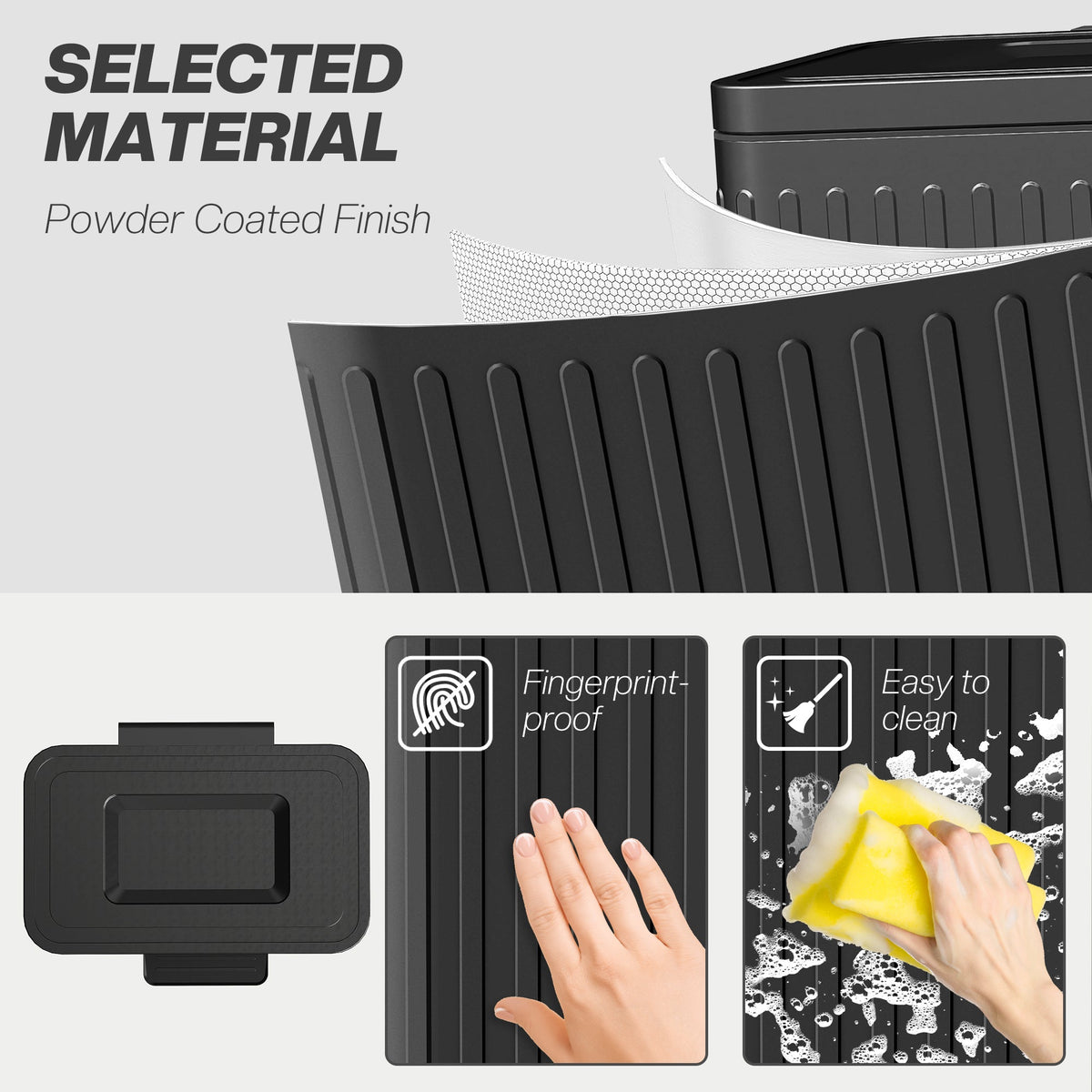 Trash Can, 2 x 5.3 Gallon (2 x 20 L) Garbage Can with Soft-Close Lid, Removable Inner Buckets for Kitchen Home Office