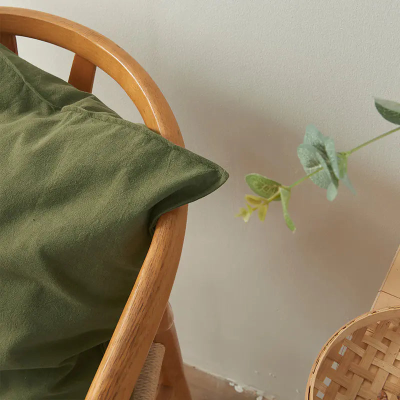 Retro Washed Cotton Pillow in Pure Color