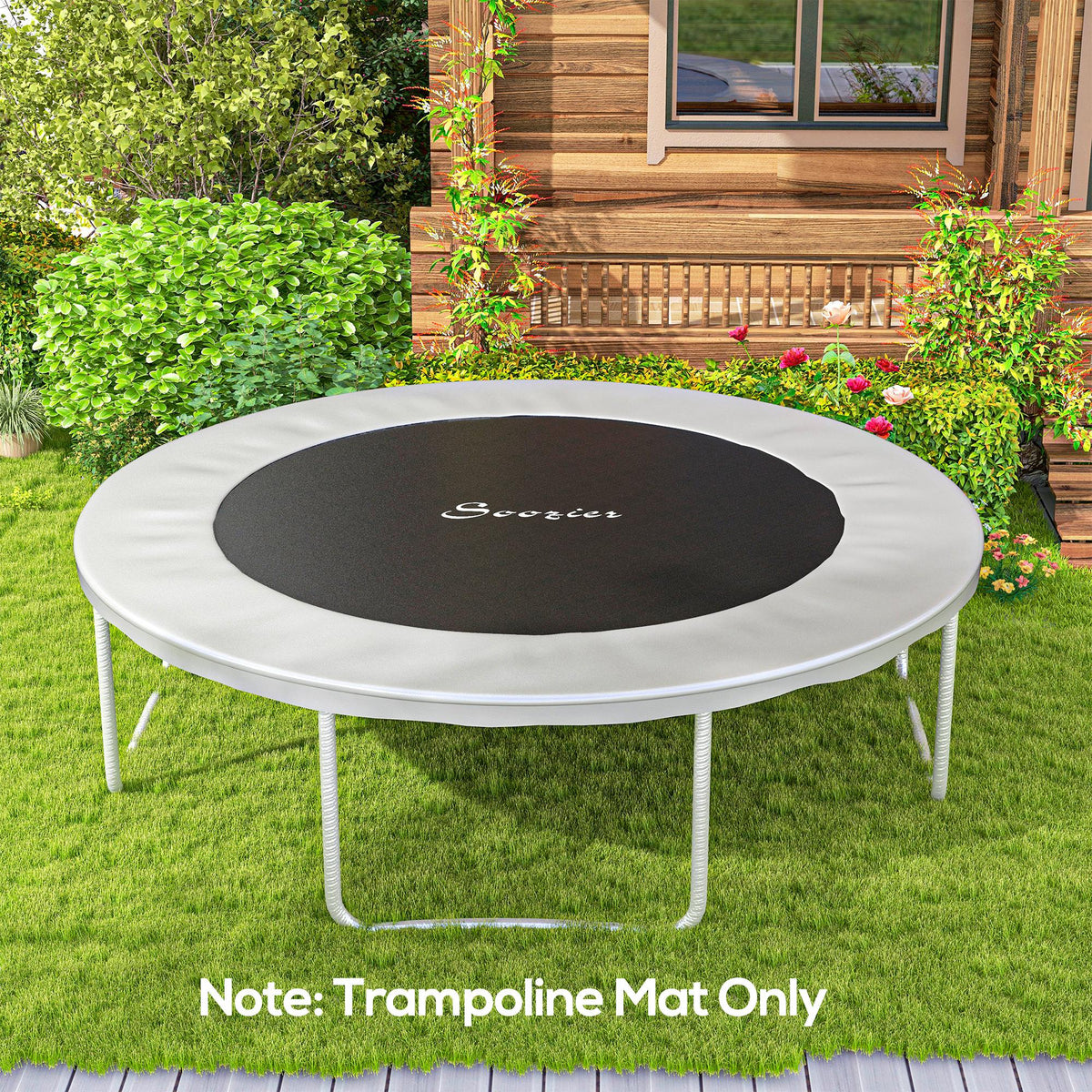 Trampoline Replacement Mat, Fits 14' Trampoline w/ 80 V-Hooks & 5.5" Springs (Spring & Frame not Included), Black