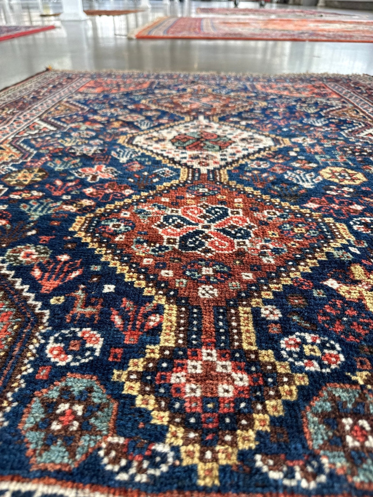 Persian Qashqai Rug | 4' x 5' 1"