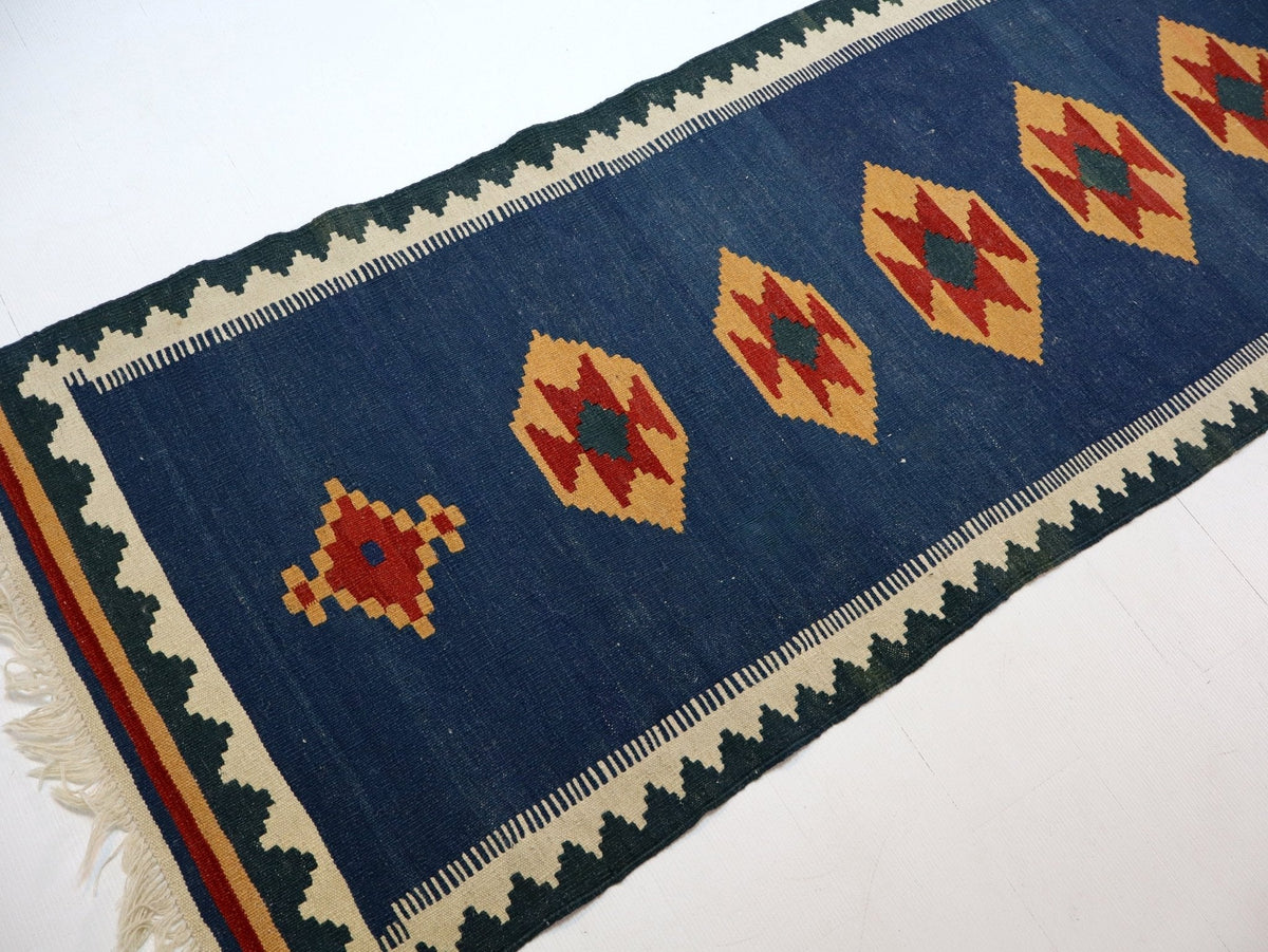 Persian Shiraz kilim Runner | 2' 8" x 9' 7"