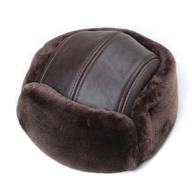 Genuine Leather Bomber Hat