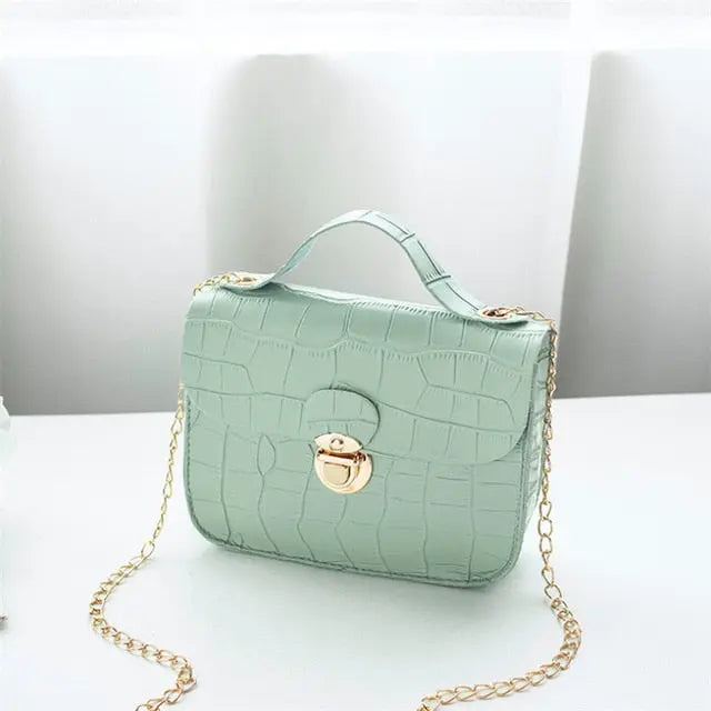 Croc Pattern Shoulder & Handbag