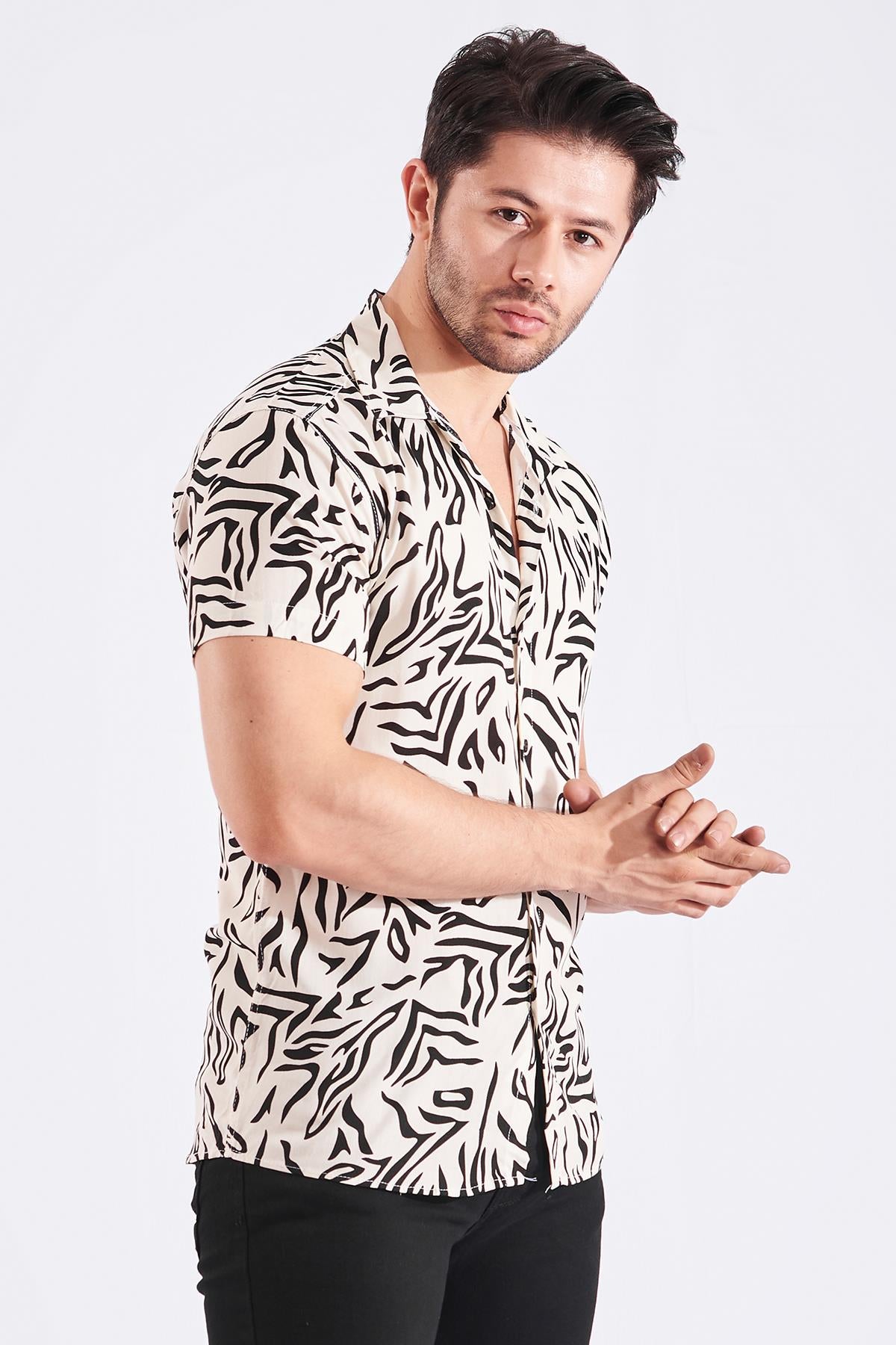 Short Sleeve Zebra Print
