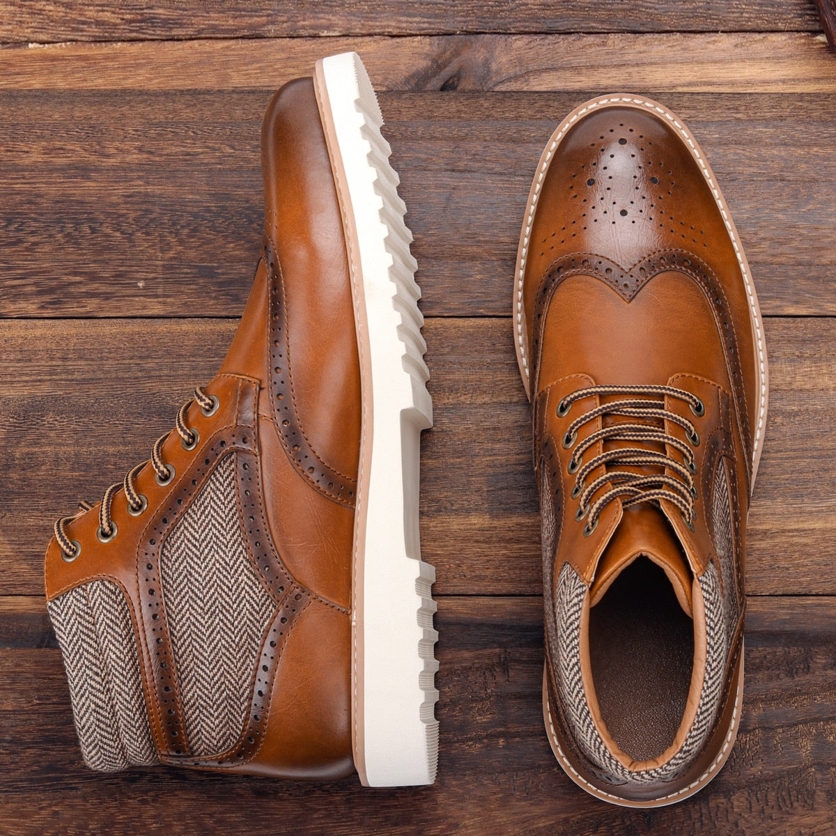 Leather Brogue Boots
