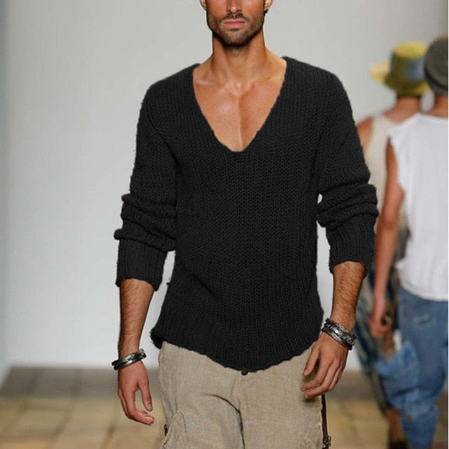 V-Neck Knit Sweater