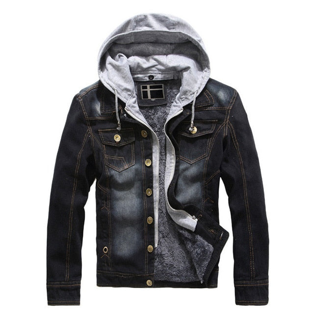Denim Fleece Hoodie