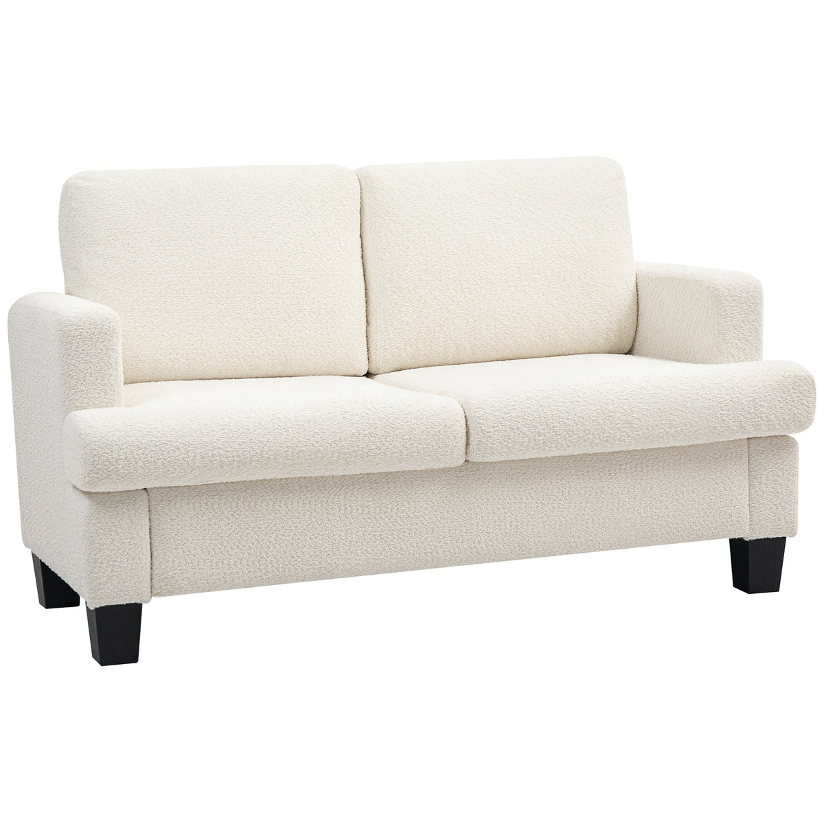 54.3" Loveseat Sofa, 2 Seater Sofa with Removable Cushions, Small Couch with Solid Wood Frame for Living Room, Dark Grey