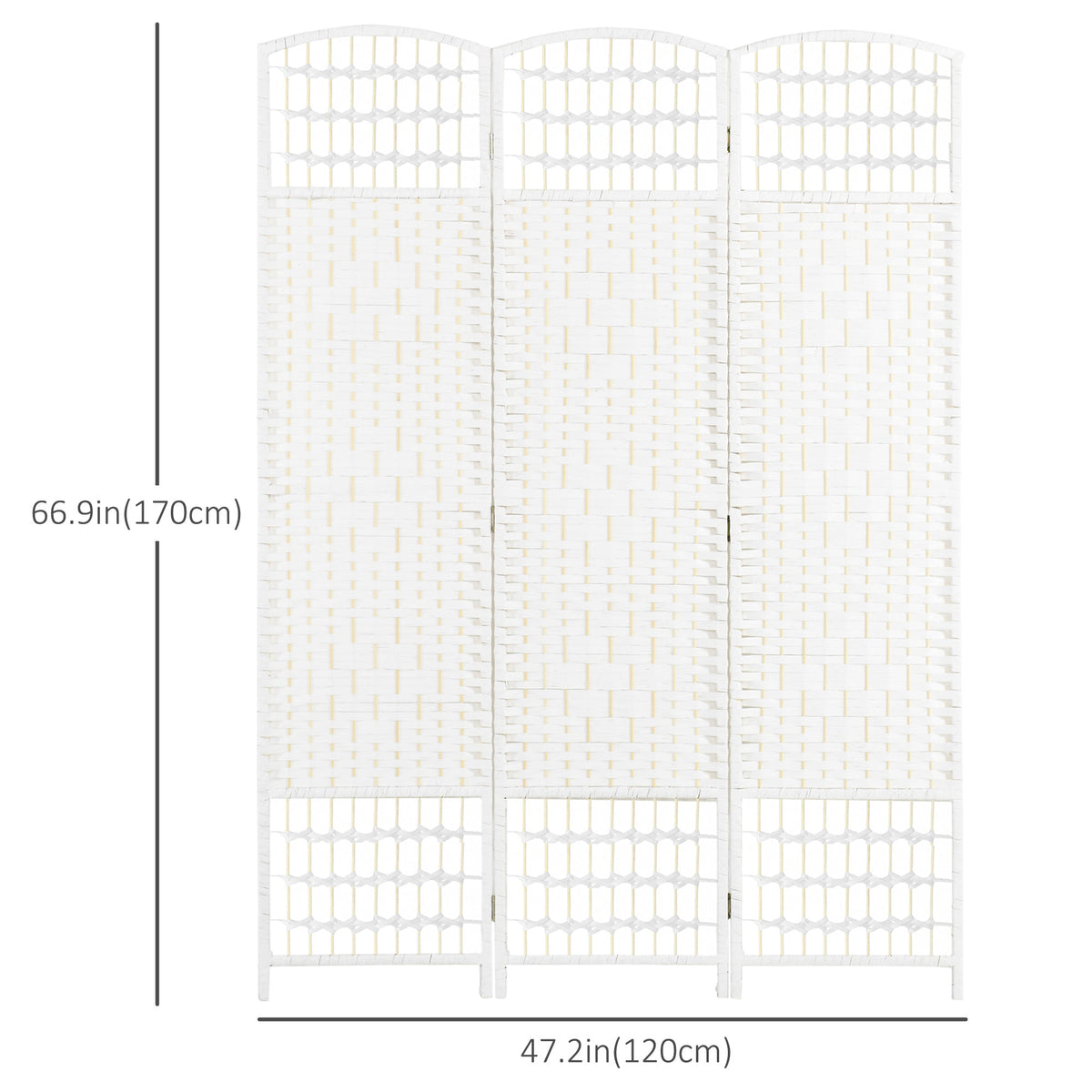 4 Panel Folding Room Divider, Portable Privacy Screen, Wave Fiber Room Partition for Home Office, Black