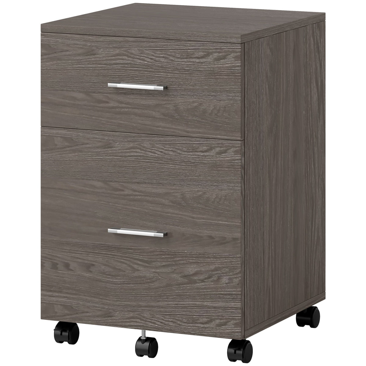 Mobile Filing Cabinet, Vertical File Cabinet with 2 Drawers, Wheels, for Letter or A4 File, Natural