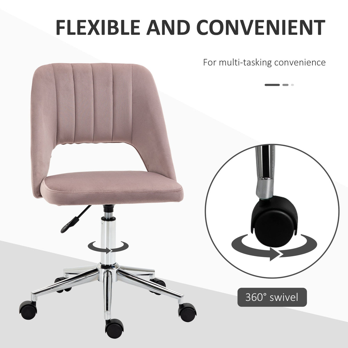 Mid Back Office Chair Velvet Fabric Swivel Scallop Shape Computer Desk Chair, Green