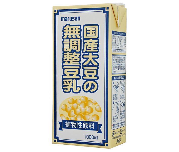 マルサンアイ 国産大豆の無調整豆乳 1000ml紙パック×6本入【日本出荷】