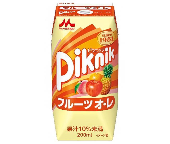 森永乳業 ピクニック フルーツオレ(プリズマ容器) 200ml紙パック×24本入【日本出荷】