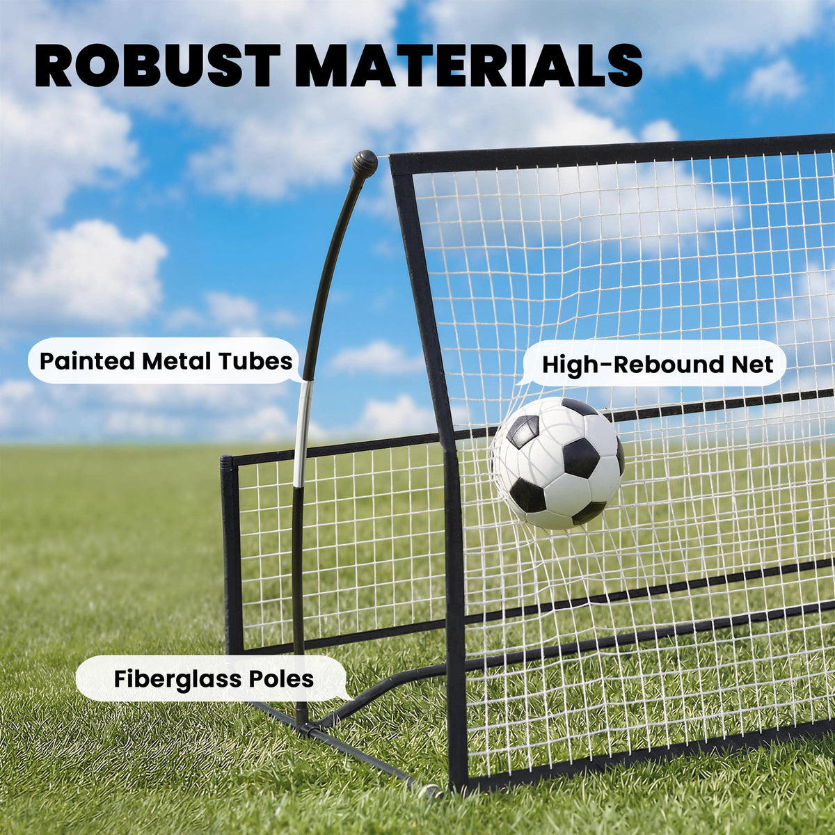 2-in-1 Portable Soccer Rebounder Net, Dual-Sided and Foldable Bounce Back Net with Carry Bag for Soccer Baseball
