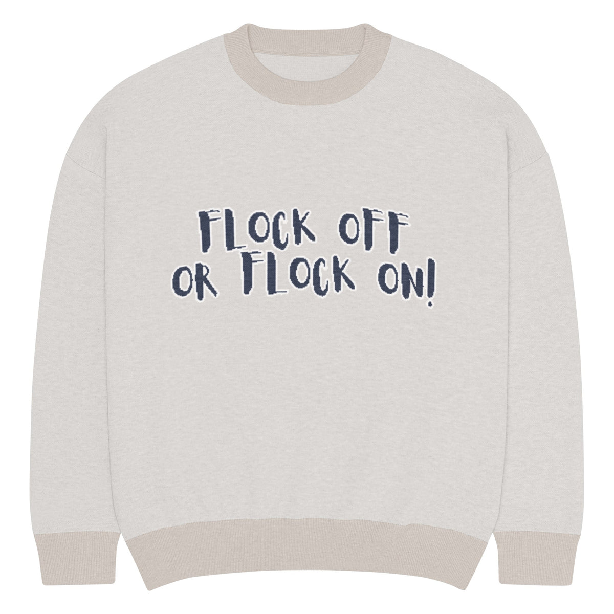 Flock Off Knitted Verba Unisex crew neck sweater