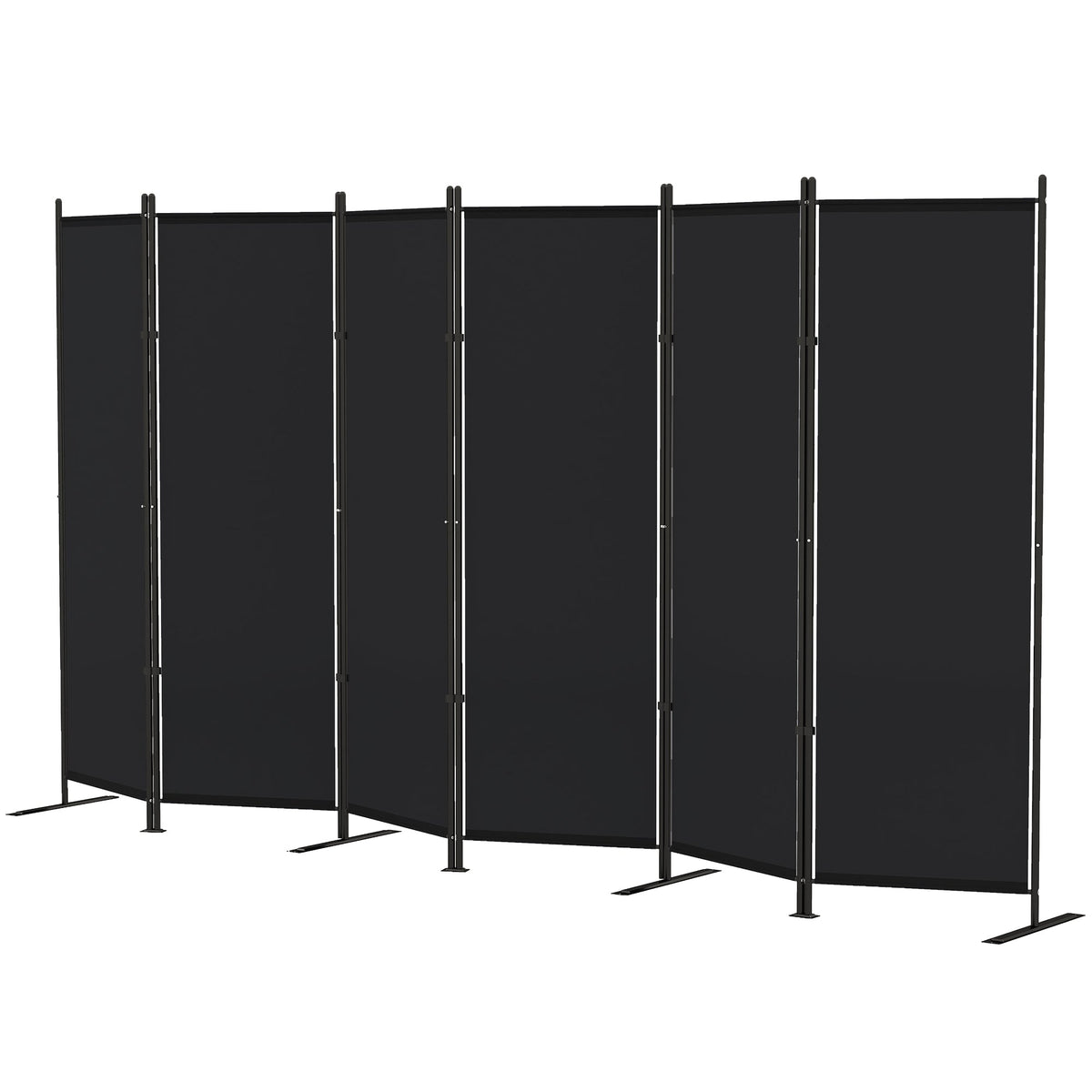 6' 3 Panel Room Divider, Double Hinged Folding Wall Divider, Indoor Privacy Screen for Home Office, Black