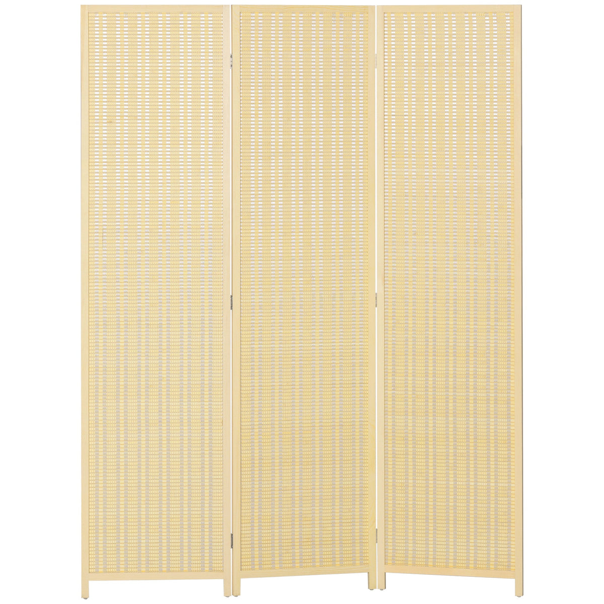 Woven Bamboo Room Divider, 4 Panel Folding Indoor Privacy Screens for Home Office, 71"x71"x0.6", Natural
