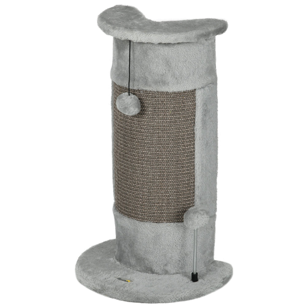23" Cat Scratching Post with Covered Plush, Play Balls, for Indoor Cats, Grey