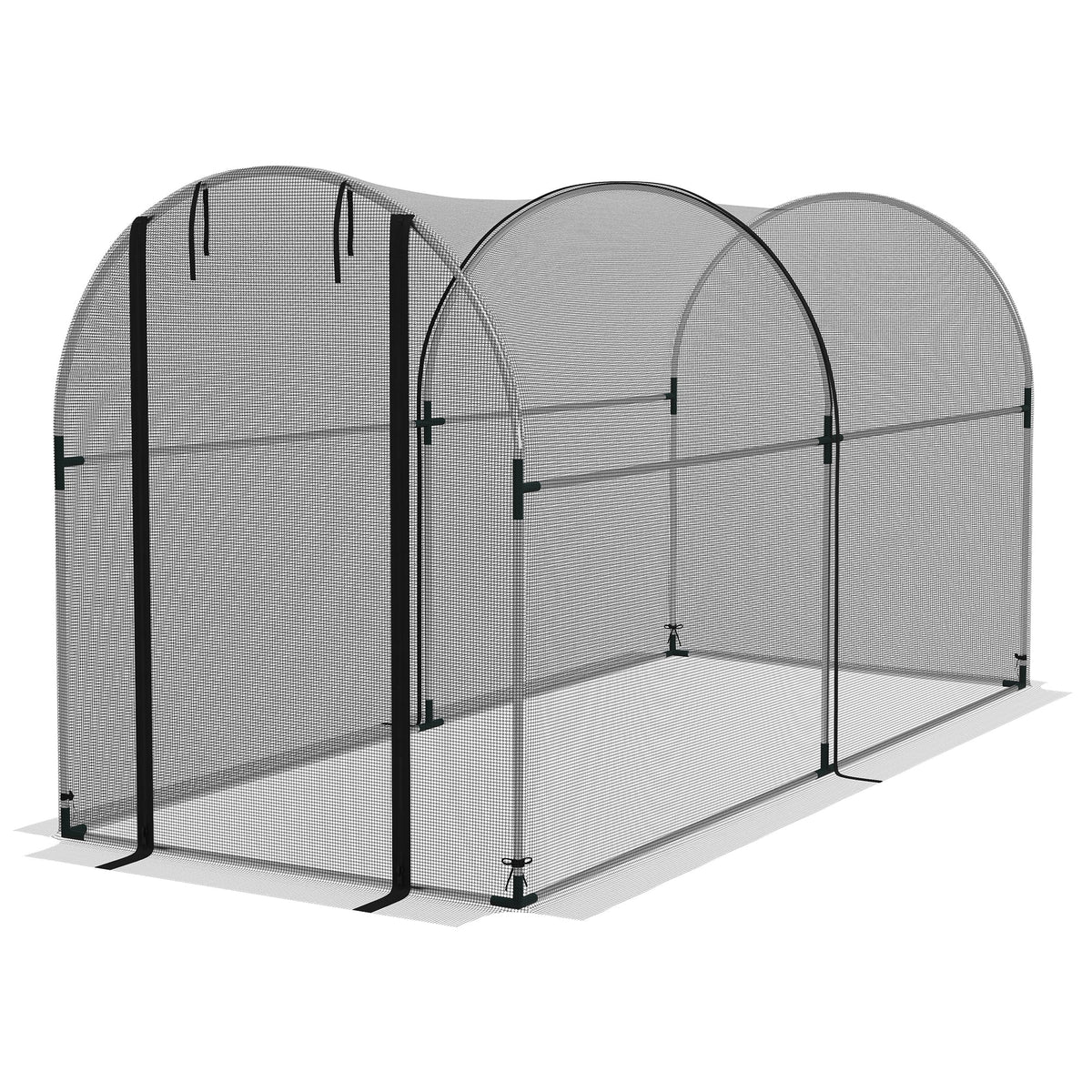 4.9' x 3.9' Crop Cage with Zipper Roll-Up Door, Mesh Plant Protection Tent from Animals with Galvanised Steel Frame