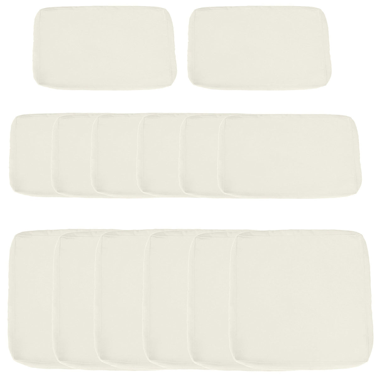 Outdoor 14pc Patio Rattan Sofa Set Cushion Polyester Cover Replacement Set - No Cushion Included Beige