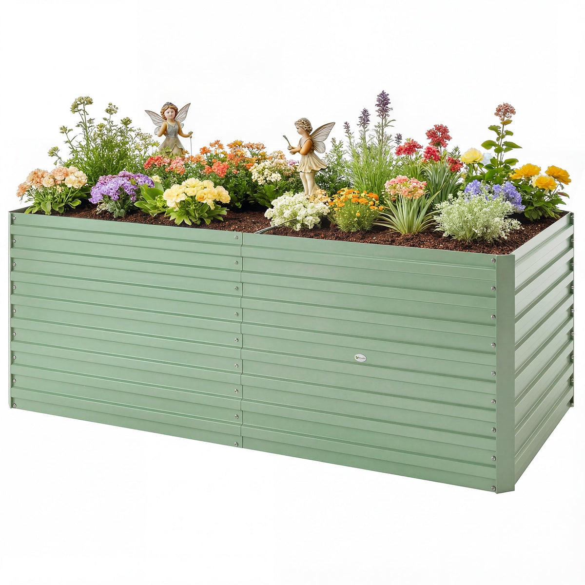 5' x 3' x 2' Raised Garden Bed, Galvanized Planter Box for Growing Flowers, Herbs and Vegetables, Black