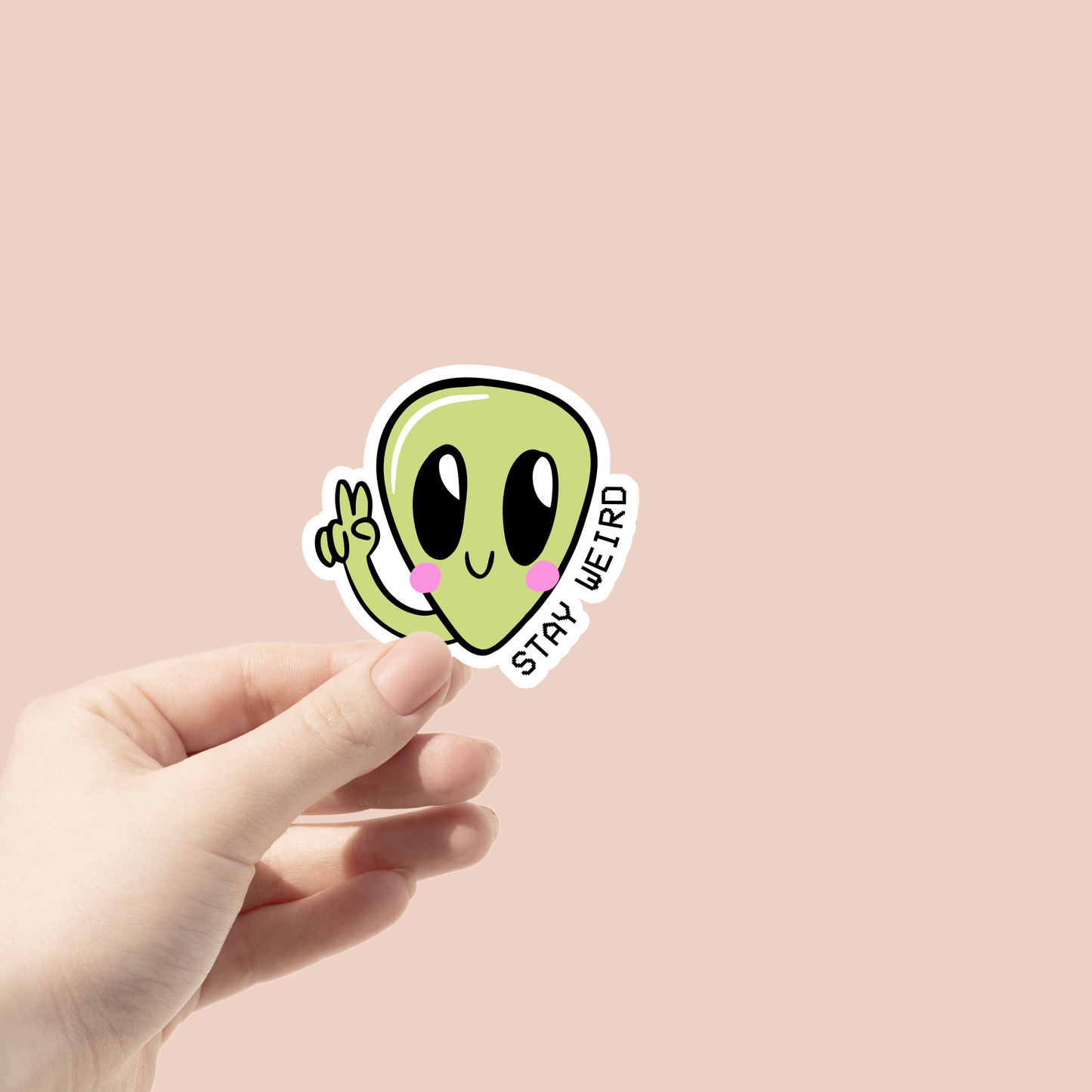 Stay Weird Alien Sticker
