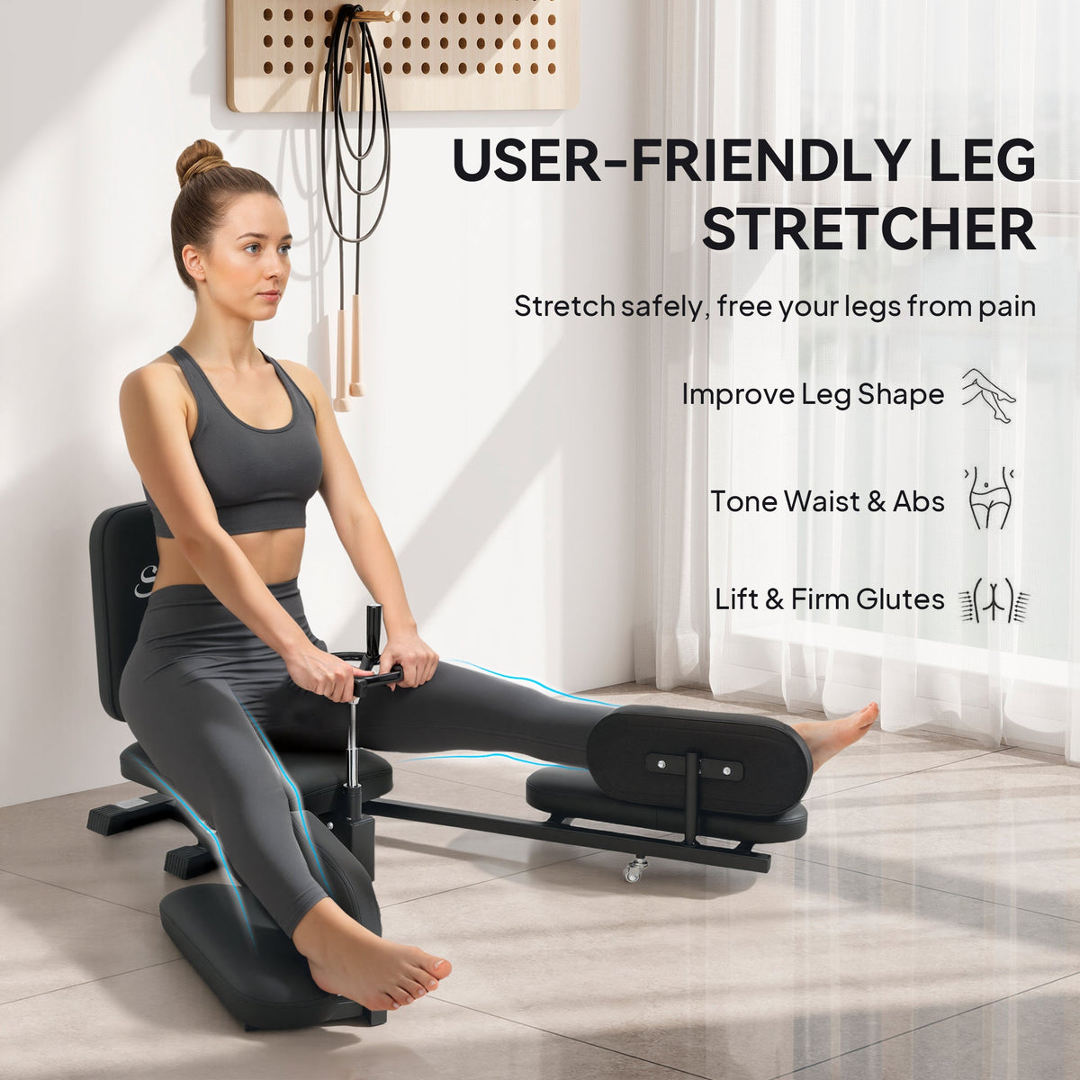 Leg Stretcher, 180° Adjustable Leg Split Machine with Handwheels, Leg Stretching Equipment for Flexibility