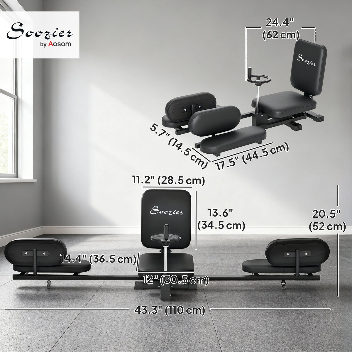 Leg Stretcher, 180° Adjustable Leg Split Machine with Handwheels, Leg Stretching Equipment for Flexibility