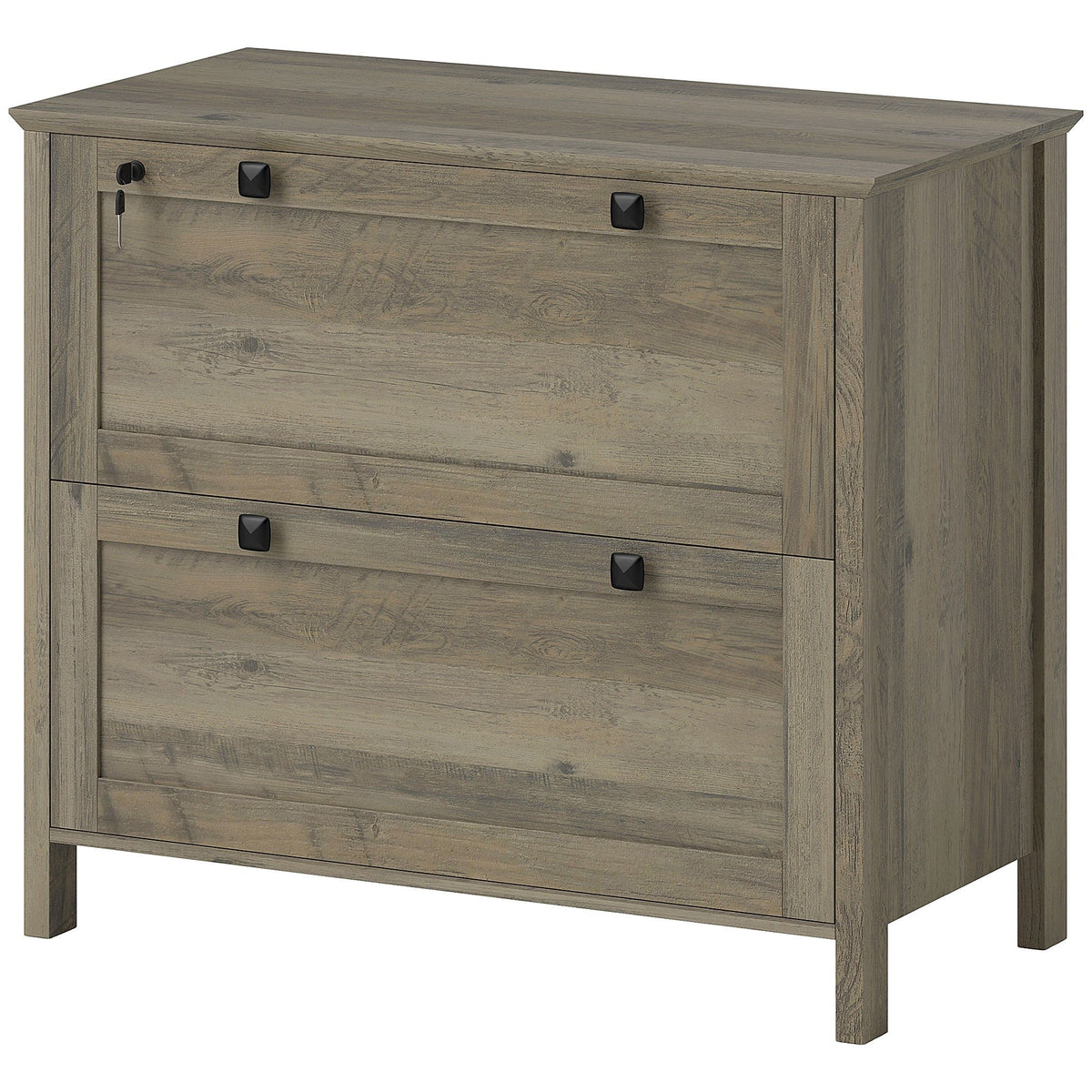 2 Drawer File Cabinet, Lockable Filing Cabinet with Adjustable Hanging Bar for Letter, A4 and Legal Size, Black