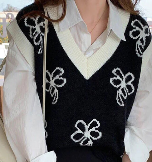Vintage Knitted Sweater Vest for Women (Autumn/Winter)