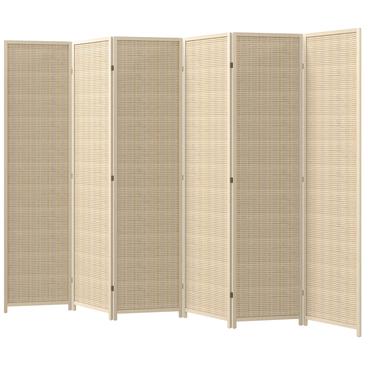 Woven Bamboo Room Divider, 4 Panel Folding Indoor Privacy Screens for Home Office, 71"x71"x0.6", Natural