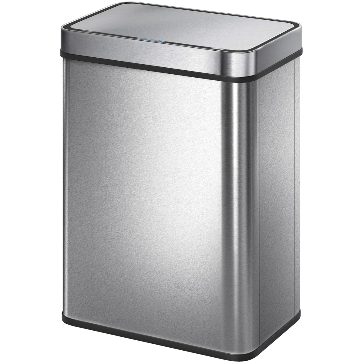 13.2 Gallon Sensor Can, Automatic Garbage Can with Soft-Close Lid, Fingerprint-Proof Stainless Steel, Silver