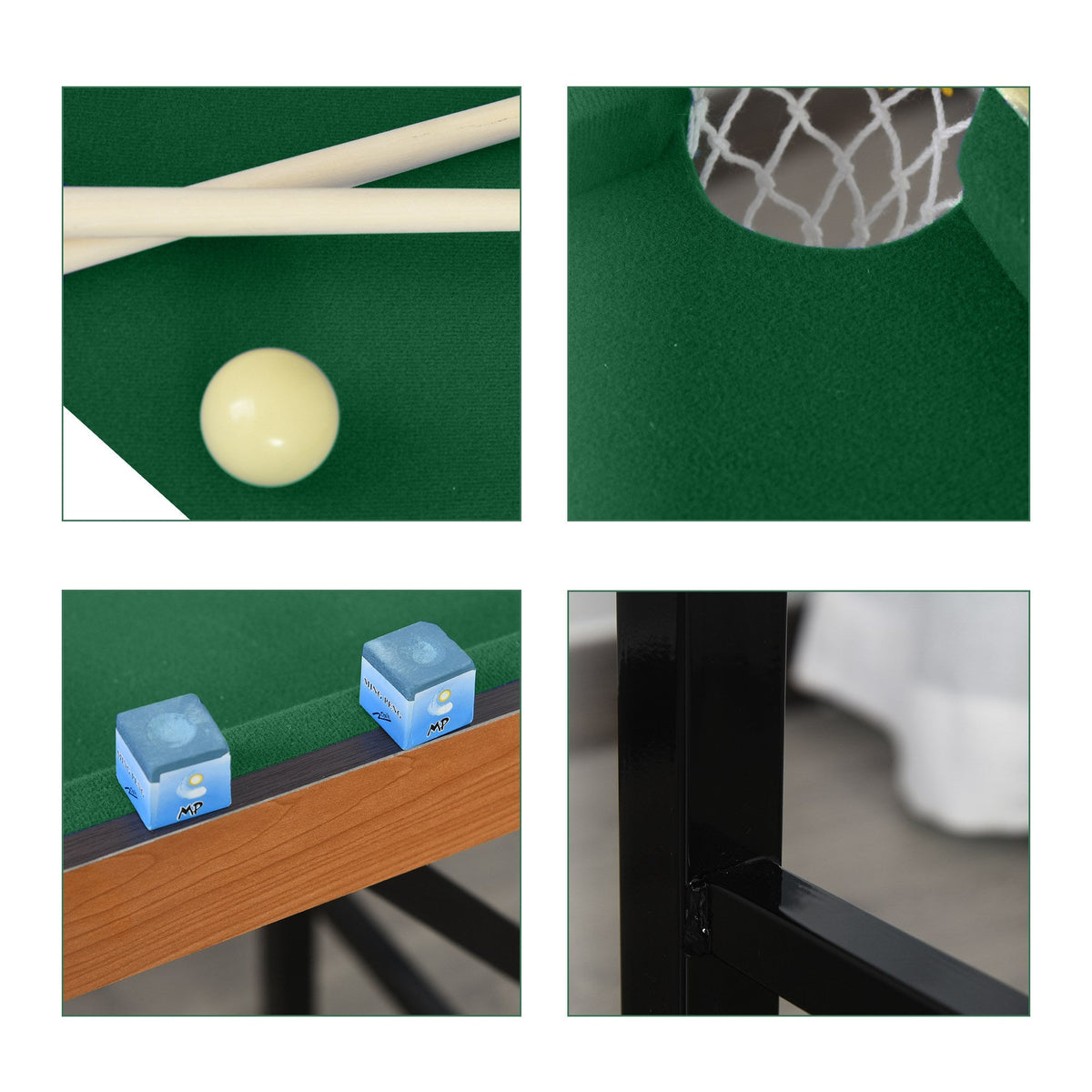 55" Mini Pool Table Portable Billiard Table Includes Cues, Ball, Chalk, Rack, Blue