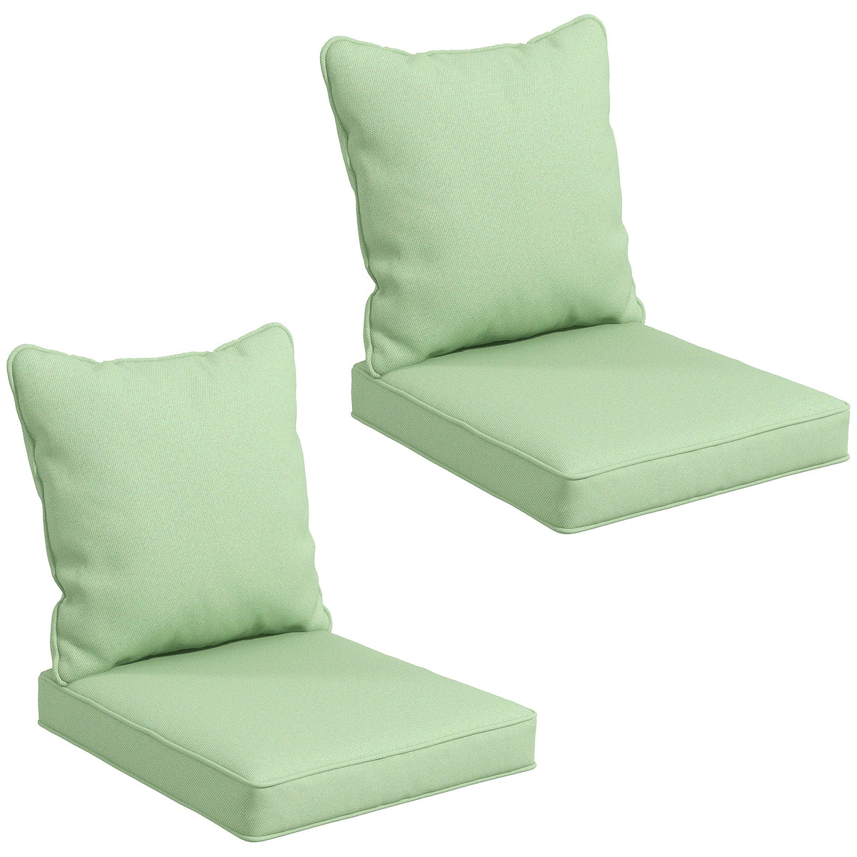 Seat Cushion Back Pillows Replacement Set of 2, Patio Chair Cushions Set for Indoor Outdoor, Blue