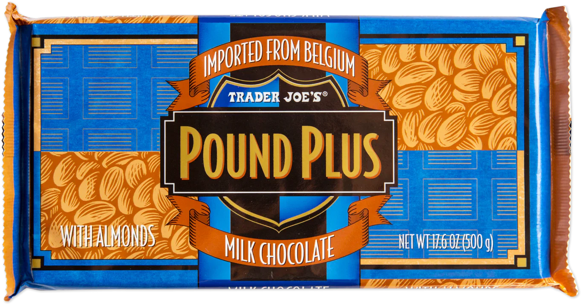 Trader Joe's Pound Plus Milk Chocolate Bar with Almonds, 500g