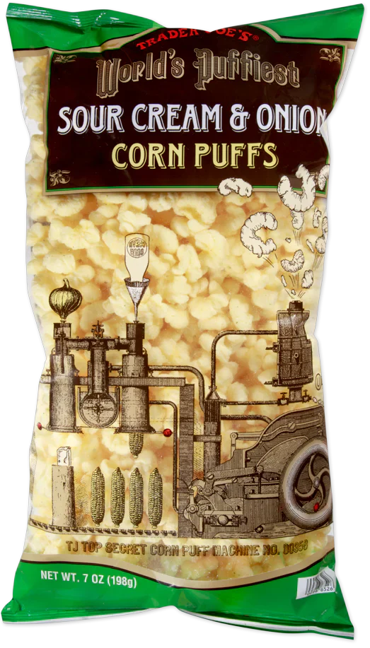 Trader Joe's World's Puffiest Corn Puffs, Sour Cream & Onion, 198g