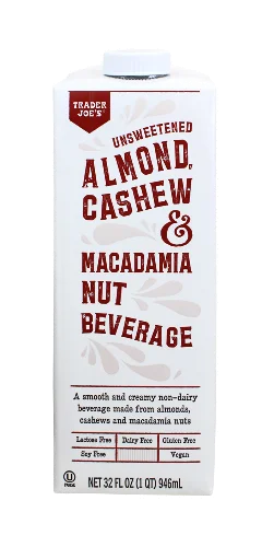 Trader Joe's Unsweetened Almond, Cashew & Macadamia Nut Beverage, 946mL