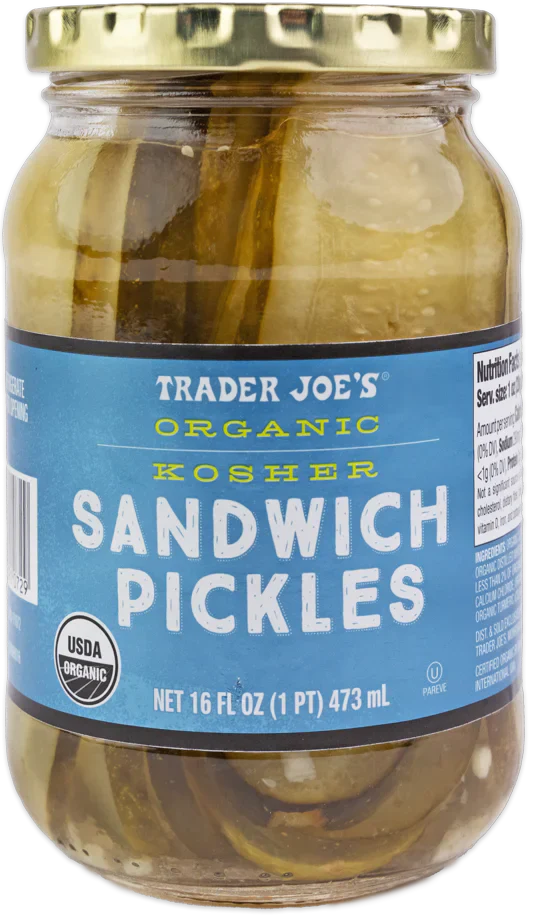 Trader Joe's Organic Kosher Sandwich Pickles, 473mL