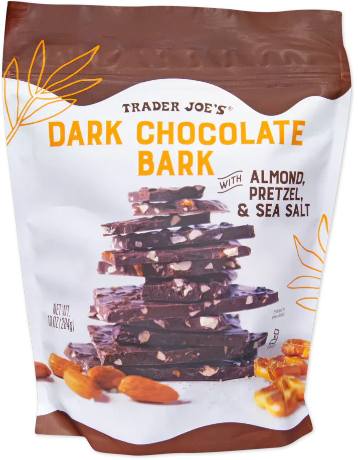 Trader Joe's Dark Chocolate Bark with Almond, Pretzel & Sea Salt, 284g