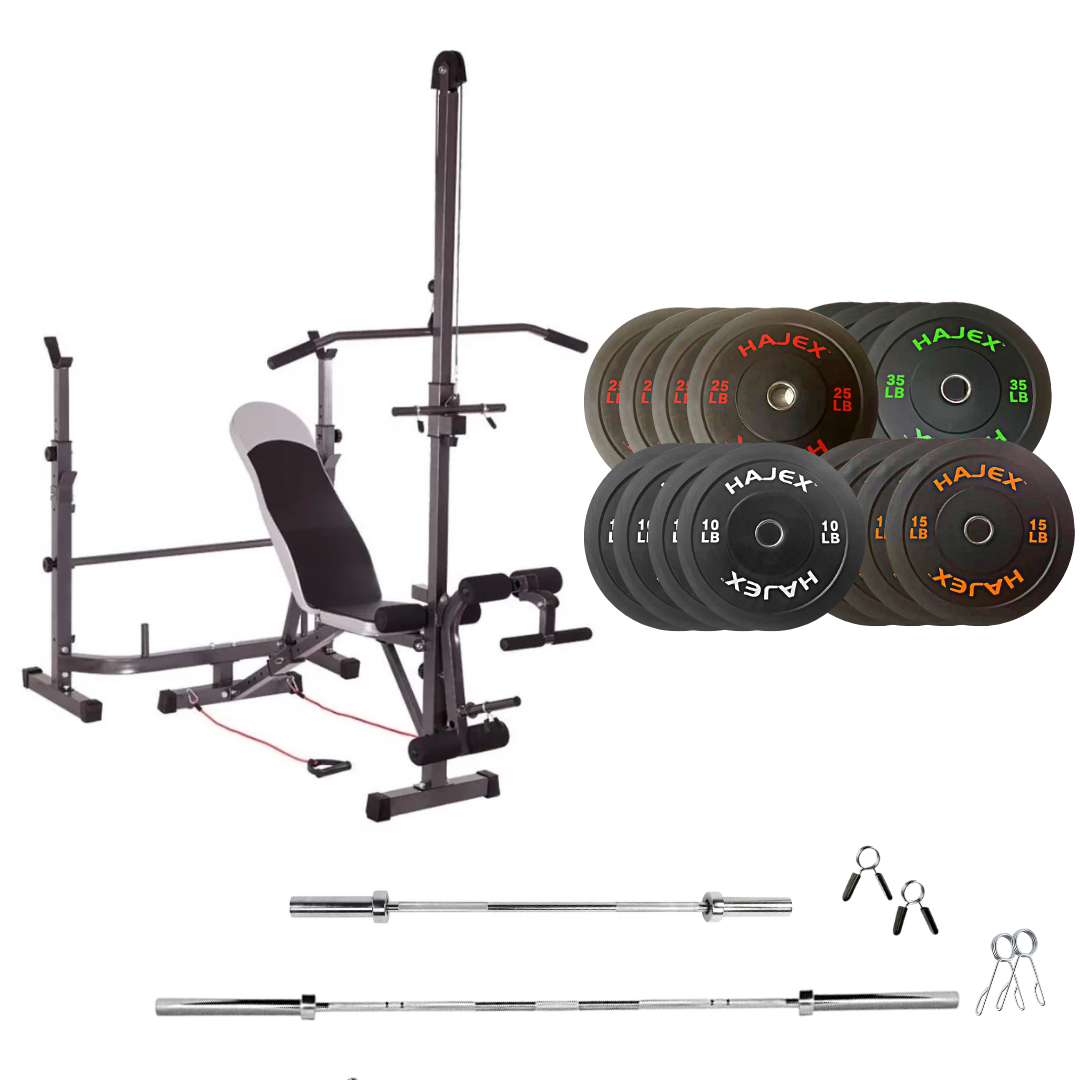 Adjustable Workout Bench with Weight Sets