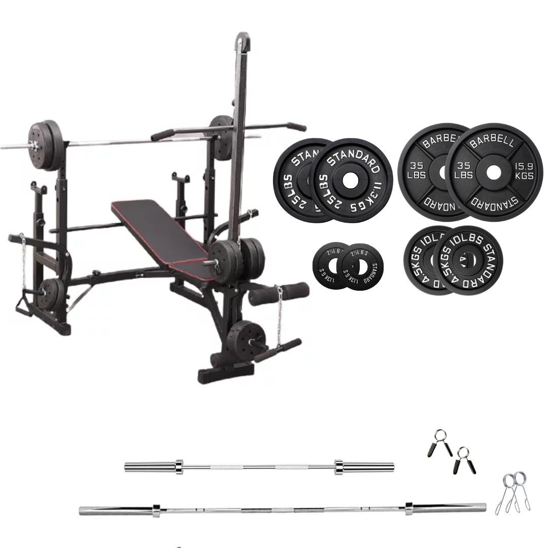 Adjustable Workout Bench with Weight Sets