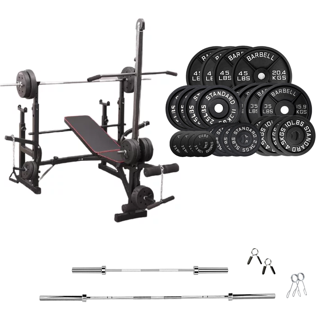 Adjustable Workout Bench with Weight Sets