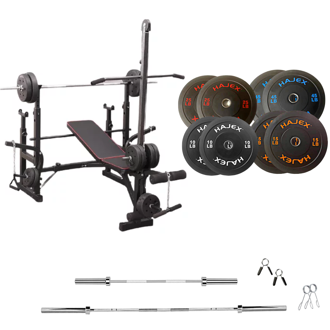 Adjustable Workout Bench with Weight Sets